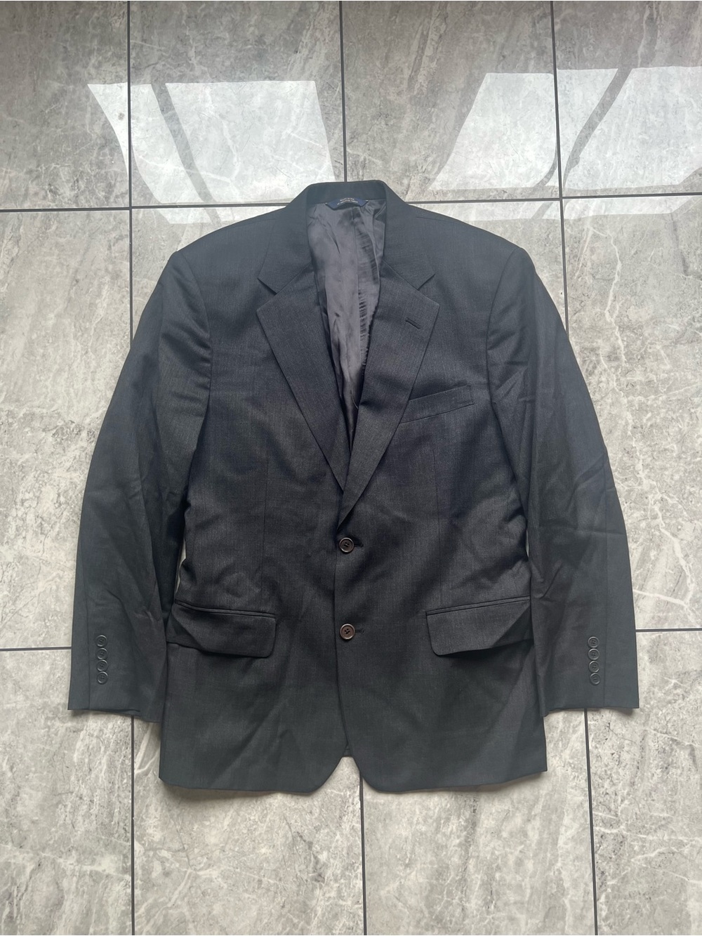 Brooks Brothers 1818 Madison Suit Jacket Blazer Gray 100%Wool USA Made 40R/34W